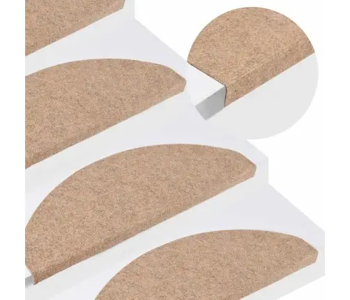 Lipnūs Laiptų Kilimėliai, 20Vnt., Smėlio, 65X22,5X3,5Cm