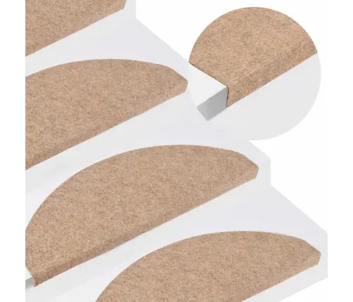 Kāpņu Paklāji, 30 Gab., Pašlīmējoši, 65X22,5X3,5 Cm, Bēši Vidaxl