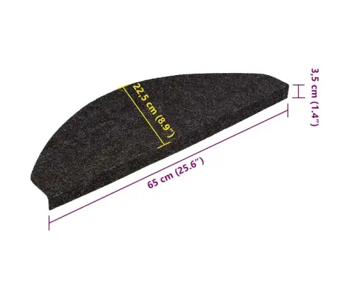 Lipnūs Laiptų Kilimėliai, 30Vnt., Antracito, 65X22,5X3,5Cm