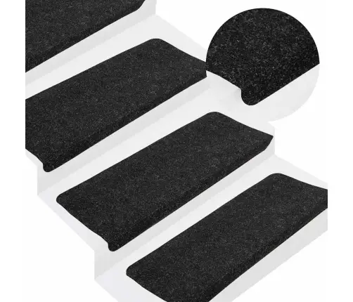 Kāpņu Paklāji, 30 Gab., Pašlīmējoši, 65X24,5X3,5 Cm, Antracīts Vidaxl