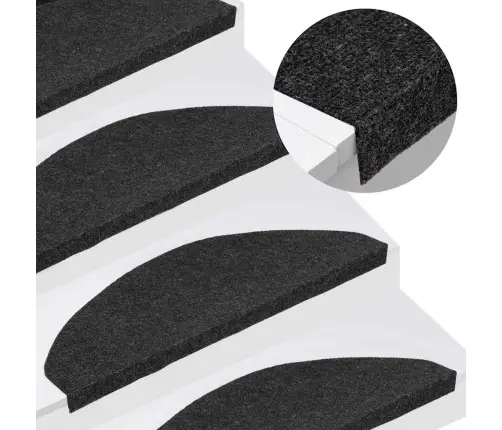 Kāpņu Paklāji, 20 Gab., Pašlīmējoši, 65X22,5X3,5 Cm, Melni Vidaxl