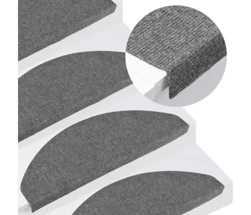Kāpņu Paklāji, 30 Gab., Pašlīmējoši, 65X22,5X3,5 Cm, Pelēki Vidaxl