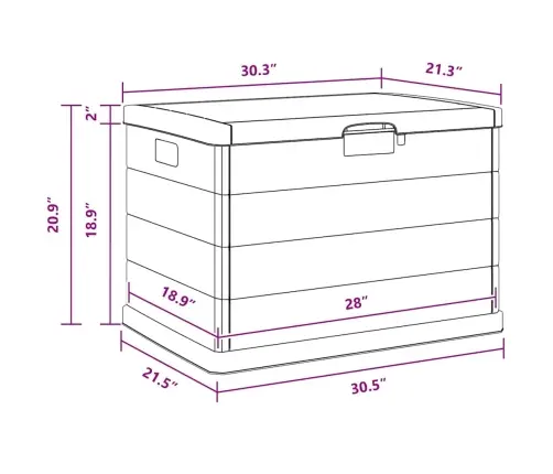 Aia Salvestuskast Antratsiit 77.5 X 54.5 X 53 Cm Plastmass