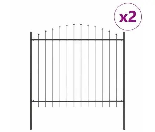 Dārza Žogs Ar Aizdari, Pelēks - 3.4X1.25 M, Tērauds Vidaxl