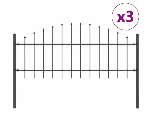 Dārza Žogs Ar Galu, Pelēks, 5,1 X 0,75 M, Tērauds Vidaxl Dārza Žogs Ar Galu, Pelēks, 5,1 X 0,75 M, Tērauds Vidaxl