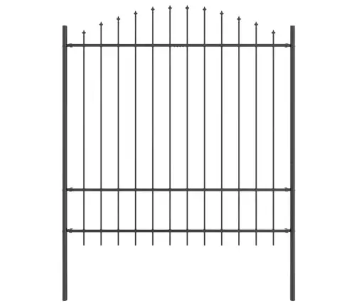 Dārza Žogs Ar Locītu Augšdaļu, Pelēks, 5.1X1.75 M, Tērauds Vidaxl