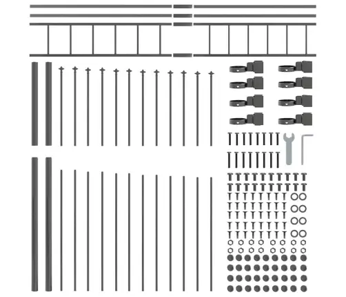 Sodo Tvora 4 Pcs Pilka 170 X 225 Cm