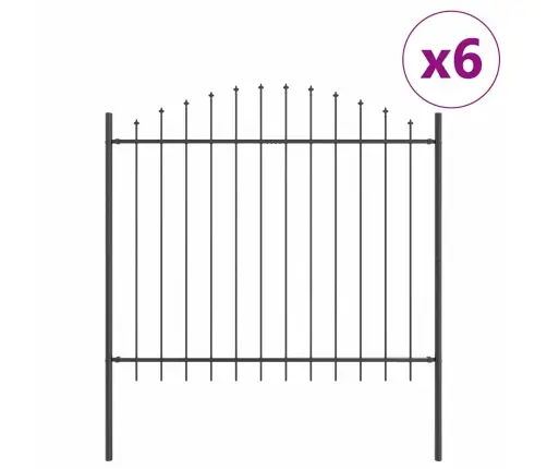 Dārza Žogs Ar Loku Augšā, Pelēks, 10.2X1.25 M, No Tērauda. Vidaxl