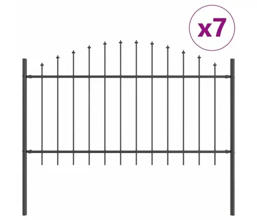 Dārza Žogs Ar Līkumu Augšā - Pelēks, 11.9 X 1 M Tērauds Vidaxl