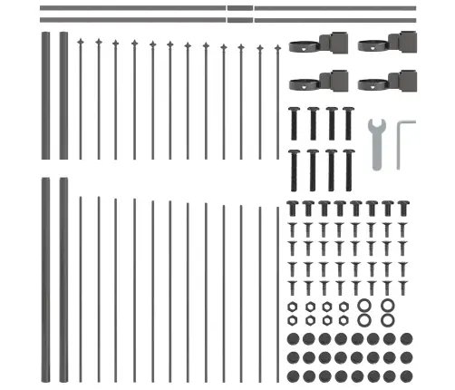 Dārza Žogs Ar Uzgali Pelēks 11.9 X 1.5 M Tērauds Vidaxl