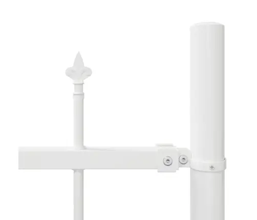 Dārza Žogs Ar Uzgaļiem, Balts, 5.1X0.75 M, Tērauds Vidaxl Dārza Žogs Ar Uzgaļiem, Balts, 5.1X0.75 M, Tērauds Vidaxl