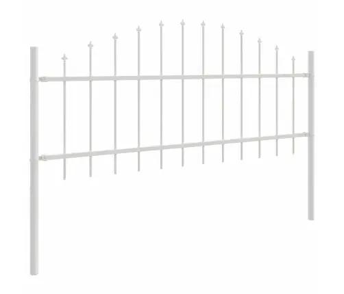 Dārza Žogs Ar Uzgaļiem, Balts, 5.1X0.75 M, Tērauds Vidaxl Dārza Žogs Ar Uzgaļiem, Balts, 5.1X0.75 M, Tērauds Vidaxl