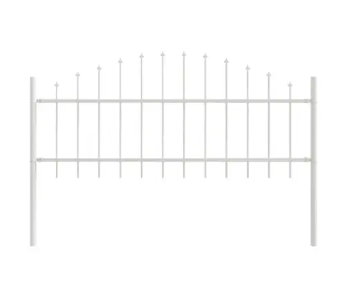 Dārza Žogs Ar Uzgaļiem, Balts, 5.1X0.75 M, Tērauds Vidaxl Dārza Žogs Ar Uzgaļiem, Balts, 5.1X0.75 M, Tērauds Vidaxl