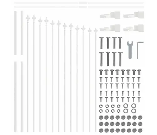 Dārza Žogs Ar Izliektu Augšpusi, Balts, 5.1X1 M, Tērauds Vidaxl