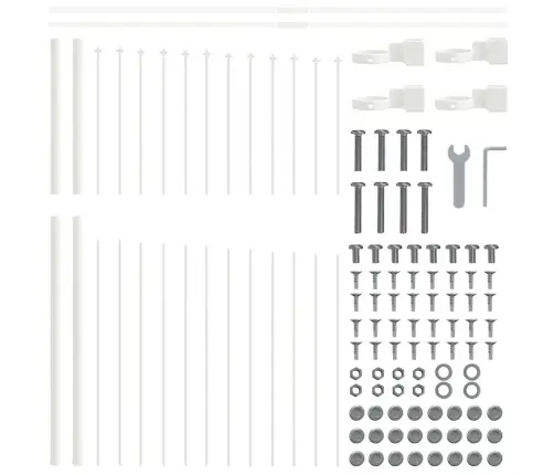 Dārza Žogs Ar Loku Augšpusi, Balts, 5,1X1,5 M, Tērauds Vidaxl