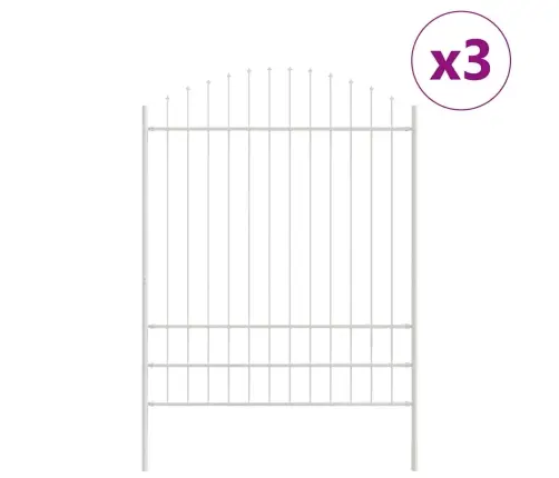 Dārza Žogs Ar Loku Augšpusi, Balts, 5.1X2M, Tērauds Vidaxl