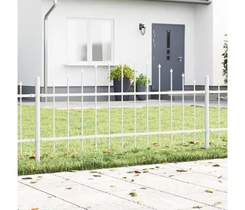 Dārza Žogs Ar Kupola Formu, Balts, 6,8X0,75 M, Tērauds Vidaxl