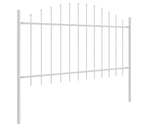 Dārza Žogs Ar Galu Augšā - Balts, 6.8X1M, Tērauds Vidaxl