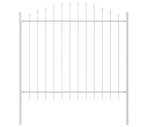 Dārza Žogs Ar Loku Augšējo Daļu, Balts, 6.8 X 1.25 M, Tērauds Vidaxl