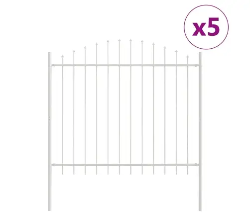 Baltā Dārza Žogs Ar Cilpu Augšdaļu, 8.5X1.5 M, Tērauds Vidaxl