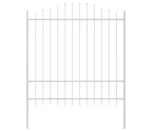 Dārza Žogs Ar Izliektu Augšu, Balts, 8.5X1.75 M, Tērauds Vidaxl