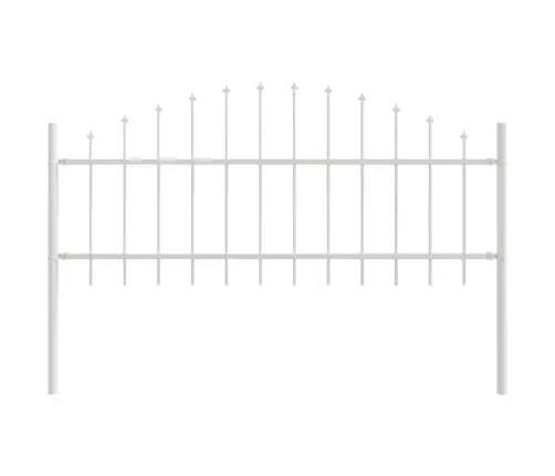 Balts Dārza Žogs Ar Cilpām Augšā - 11.9 X 0.75 M, Tērauds Vidaxl