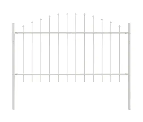 Dārza Žogs Ar Cauruļveida Augšu - Balts, 11.9 X 1 M, Tērauds Vidaxl