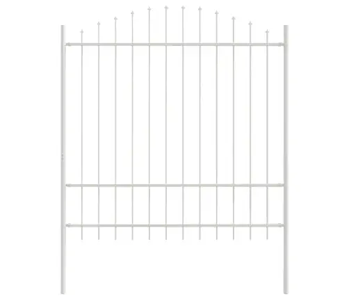 Dārza Žogs Ar Cilpu Augšā - Balts, 11.9 X 1.75 M, Izgatavots No Tērauda. Vidaxl