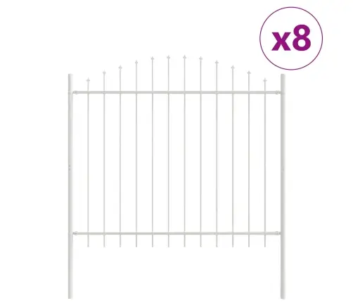 Dārza Žogs Ar Loku Augšdaļu, Balts, 13.6X1.25 M, Tērauds Vidaxl