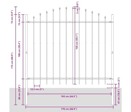 Baltais Dārza Aizsargs Ar Gredzenveida Augšpusi, 13.6 X 1.5 M, Tēraudā Vidaxl
