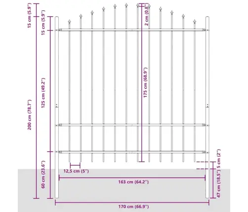 Sodo Tvora 8 Pcs Balta 170 X 215 Cm