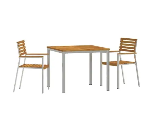 Aia Söögilaudade Komplekt 3 Pcs Pruun Tugev Akatsiapuu