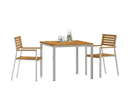 Aia Söögilaudade Komplekt 3 Pcs Pruun Tugev Akatsiapuu