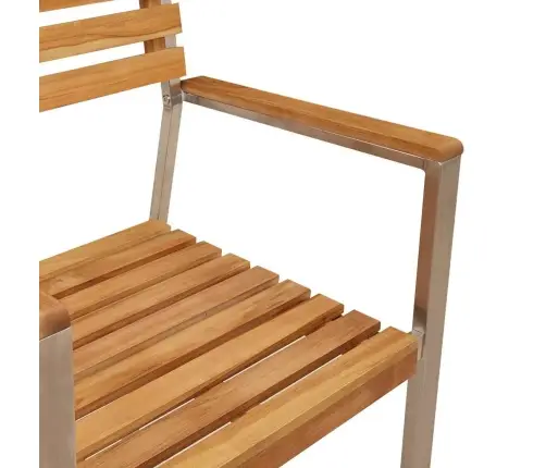 Sodo Valgomojo Komplektas 3 Pcs Ruda Kieto Teka Medžio