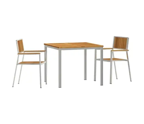 3 Daļu Dārza Ēdamgalds Masīvkoks Akācija Vidaxl