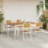 Sodo Valgomojo Komplektas 5 Pcs Ruda Akacijos Medienos Masyvas