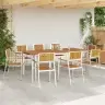 Sodo Valgomojo Komplektas 9 Pcs Ruda Akacijos Medienos Masyvas