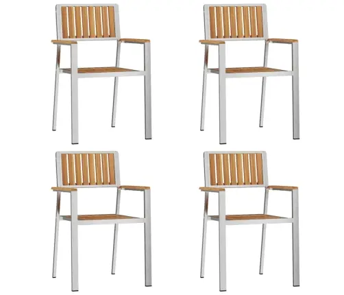 5 Daļu Dārza Ēdamgalds No Masīva Tīkkoka Vidaxl