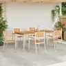 7 Daļu Dārza Galds Cietā Koka Tīkkoks Vidaxl
