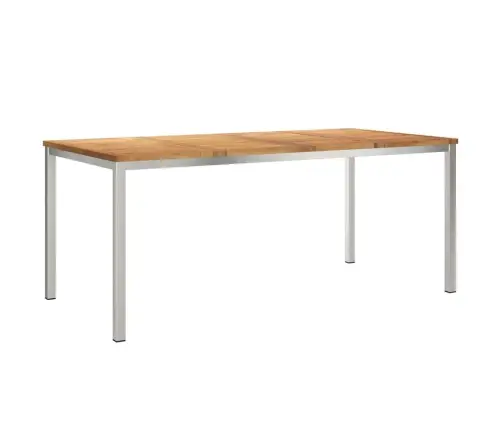 7 Daļu Dārza Galds Cietā Koka Tīkkoks Vidaxl