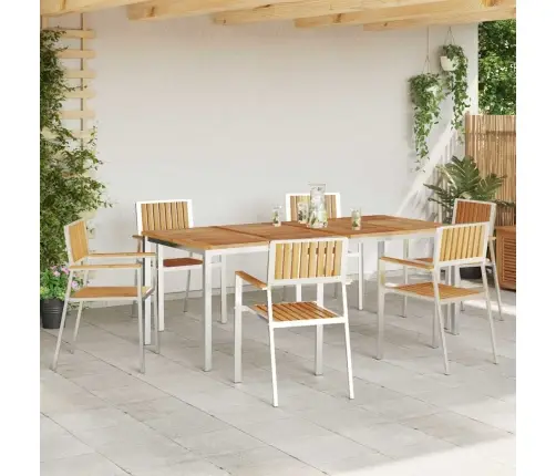 Aia Söögilaudade Komplekt 7 Pcs Pruun Tugev Tiikpuu