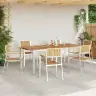 Aia Söögilaudade Komplekt 7 Pcs Pruun Tugev Tiikpuu