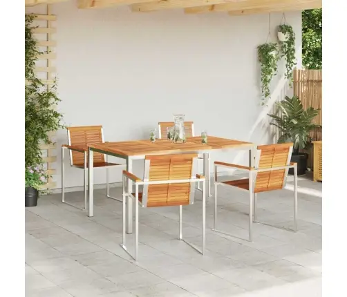 Aia Söögilaudade Komplekt 5 Pcs Pruun Tugev Akatsiapuu