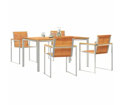 Aia Söögilaudade Komplekt 5 Pcs Pruun Tugev Akatsiapuu