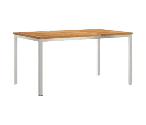 5 Daļīgs Dārza Galda Komplekts No Cietas Akācijas Koka Un Nerūsējošā Tērauda Vidaxl