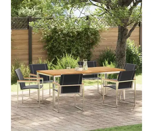 Aia Söögilaudade Komplekt 7 Pcs Pruun Tugev Akatsiapuu