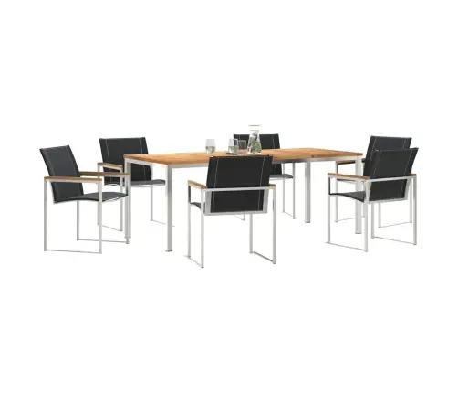 Aia Söögilaudade Komplekt 7 Pcs Pruun Tugev Akatsiapuu