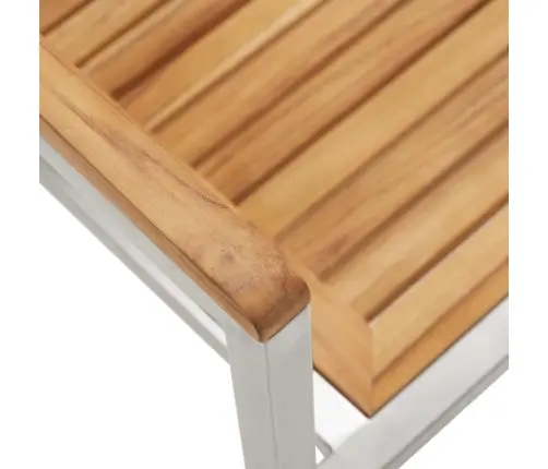 3 Daļu Dārza Ēdamgalds Komplekts, Teaks Un Nerūsējošais Tērauds Vidaxl