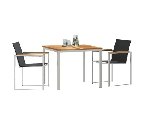 Aia Söögilaudade Komplekt 3 Pcs Pruun Tugev Teakpuit