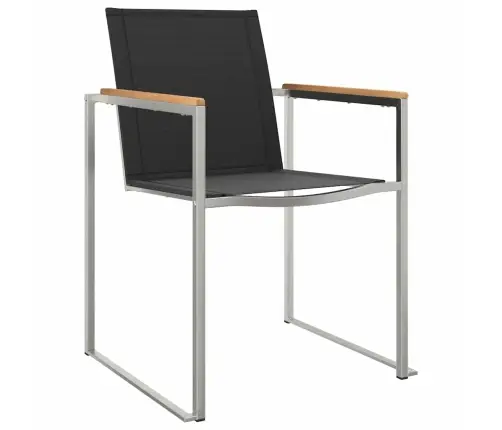 5 Daļīgs Dārza Ēdamgalda Komplekts No Cietkoksnes Teak Un Nerūsējošā Tērauda Vidaxl